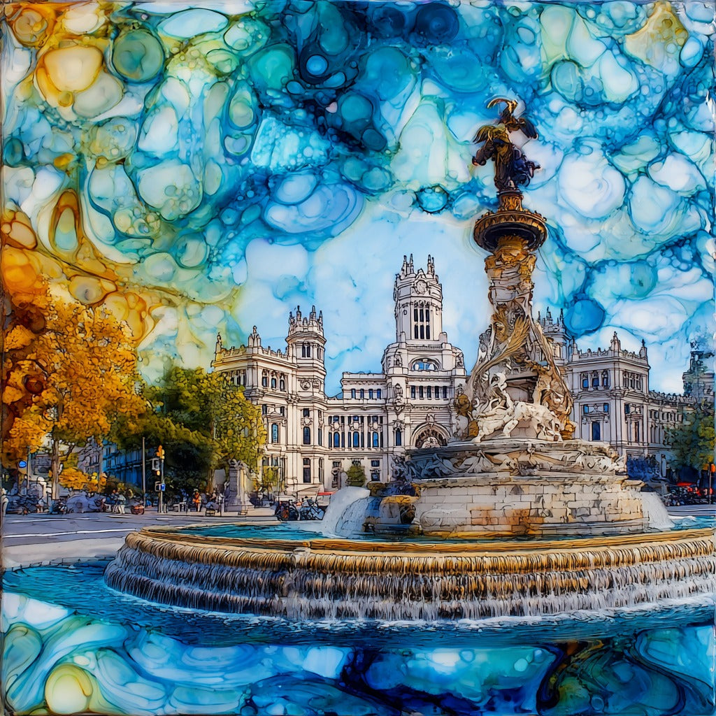 Cibeles Fountain Bank of Spain — ceramic art tile