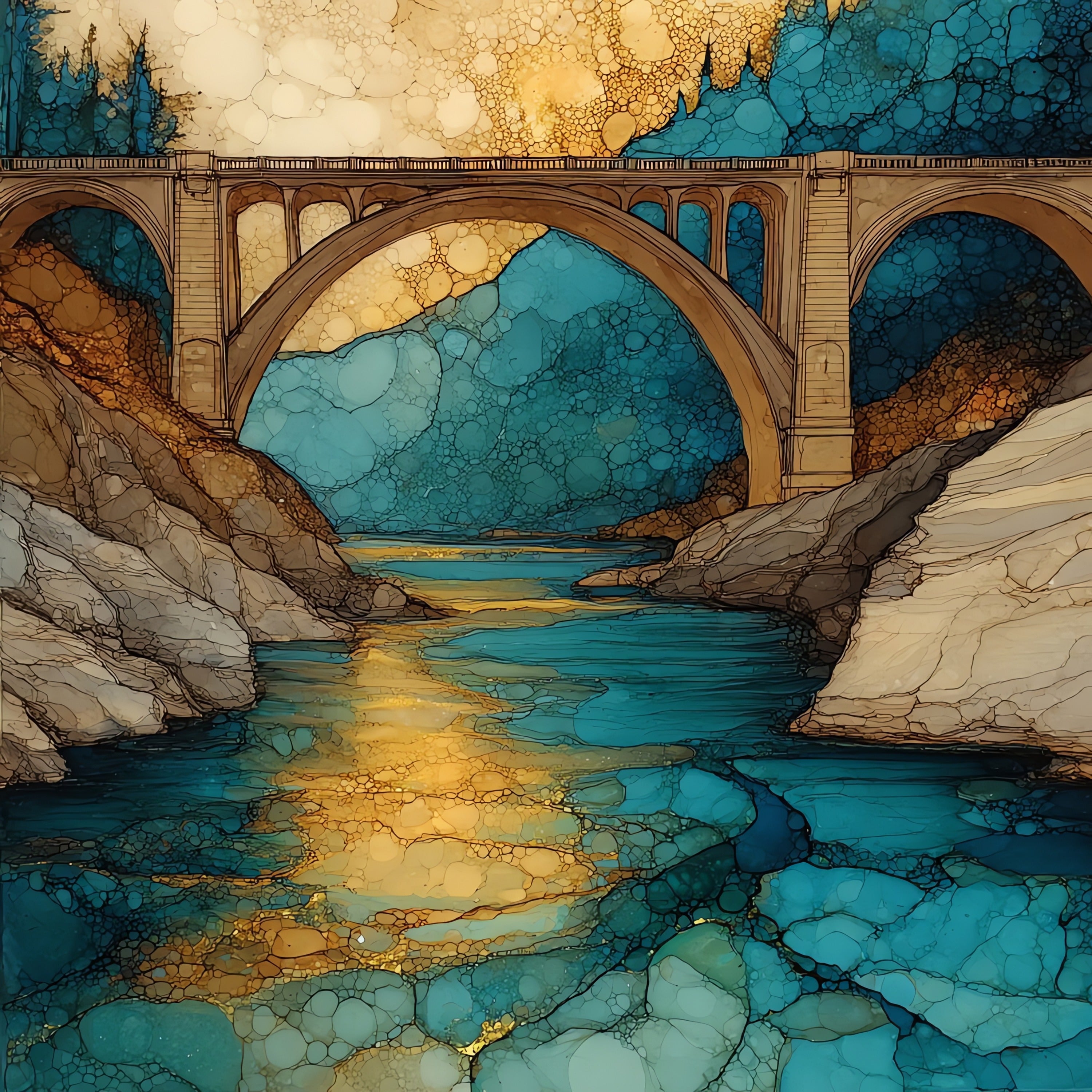 Springdale Virgin River bridge — ceramic art tile