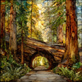 Tunnel Log Sequoia — ceramic art tile