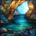 Diros Sea Caves — ceramic art tile
