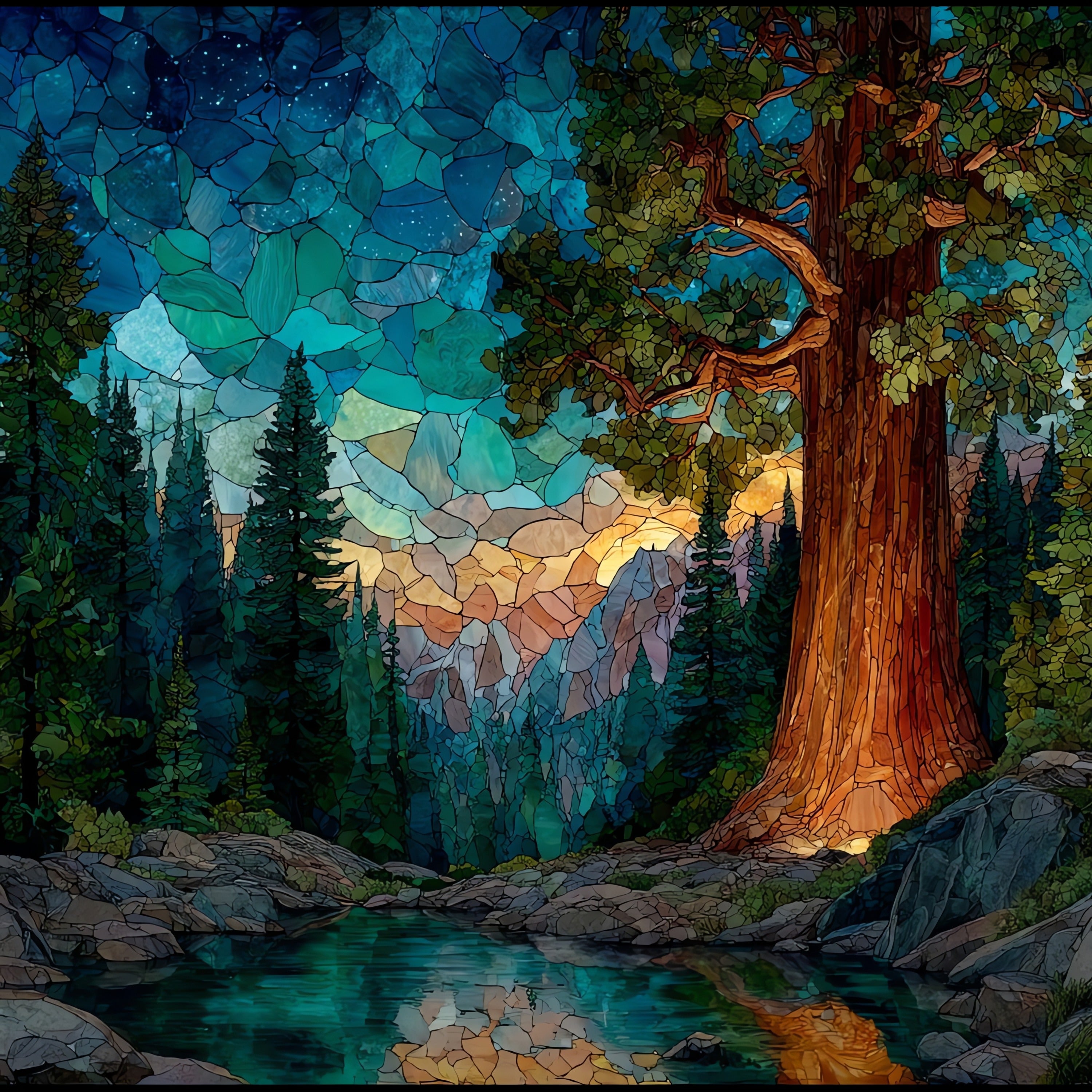 the Fallen Monarch sequoia — ceramic art tile