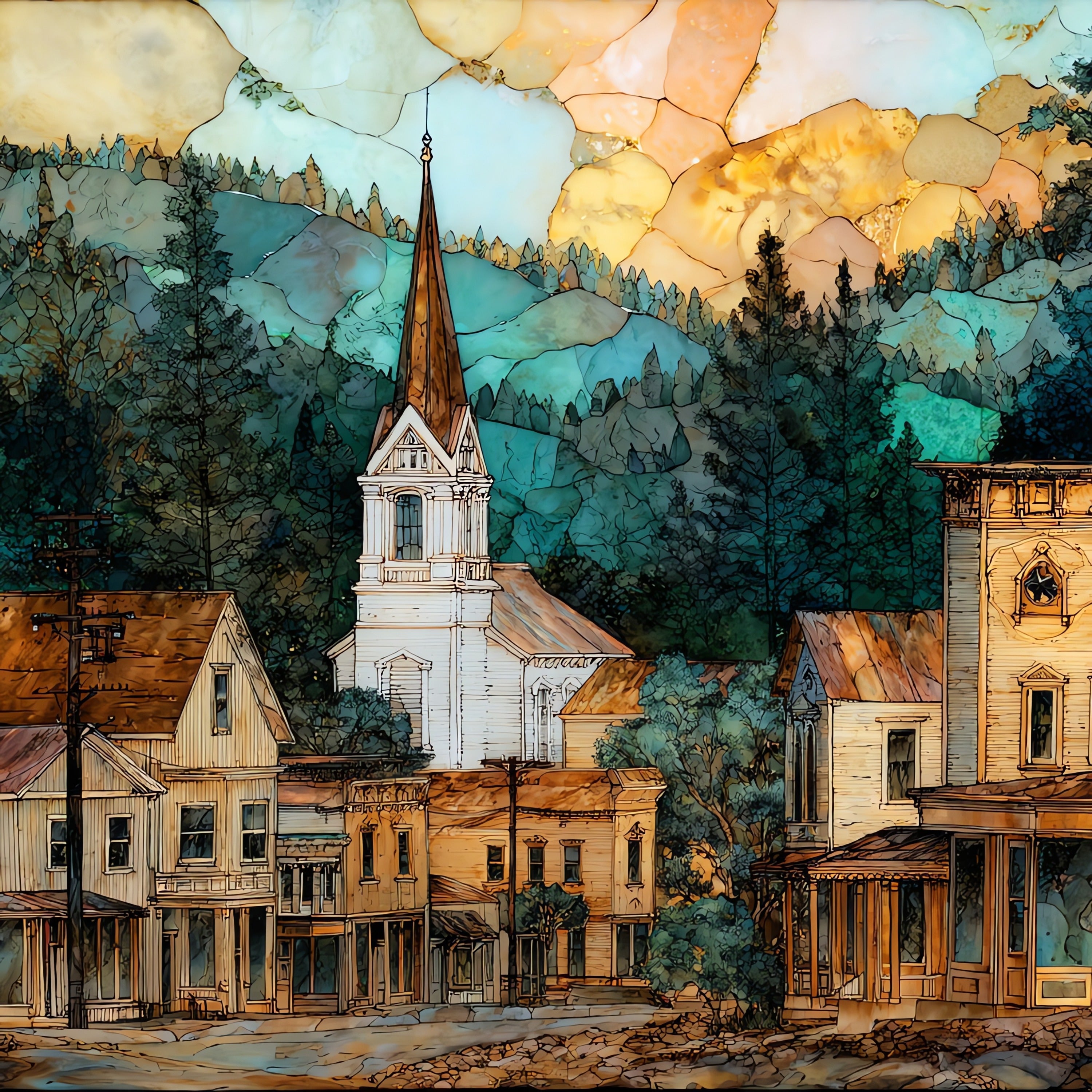 Mariposa California — ceramic art tile
