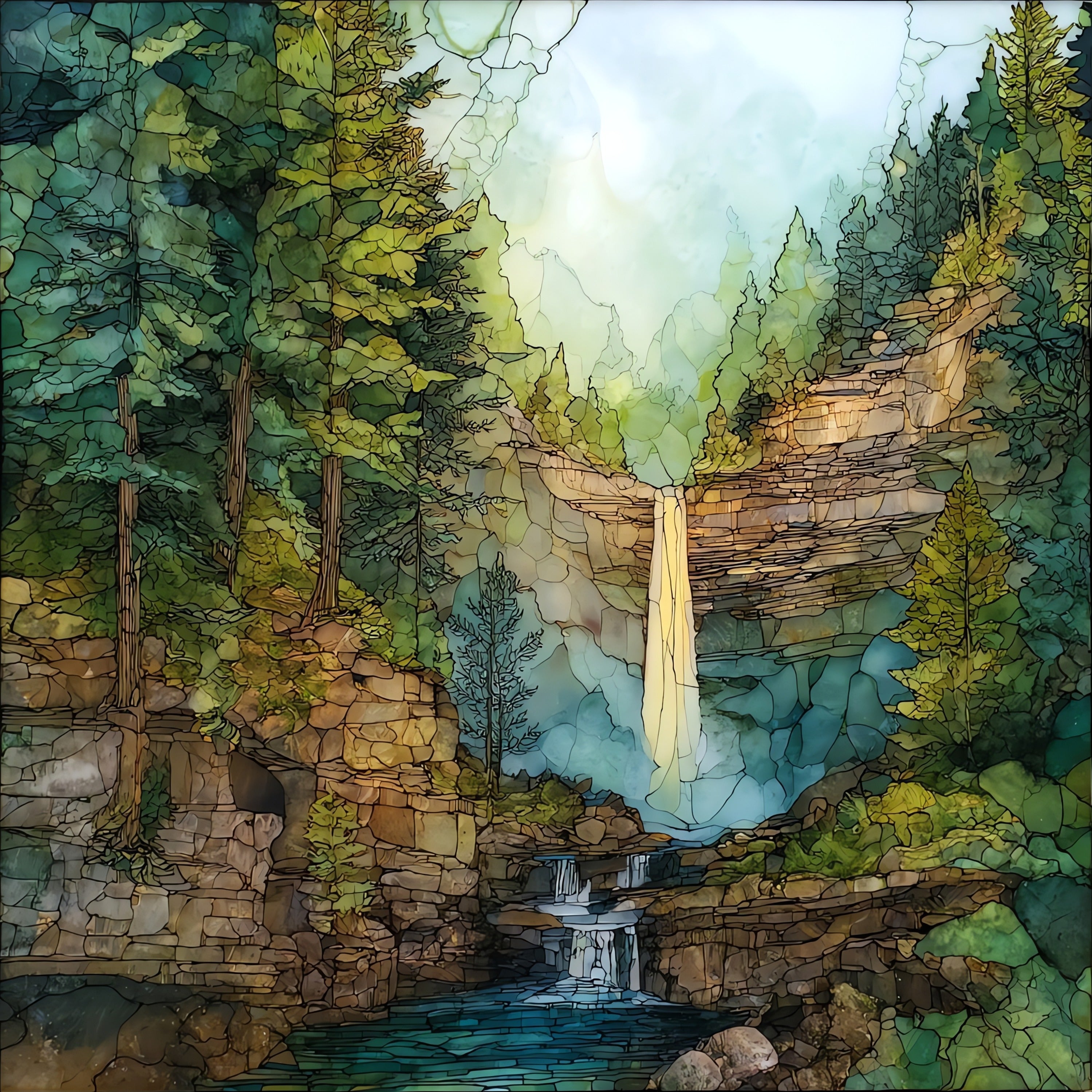 Kaaterskill Falls — ceramic art tile