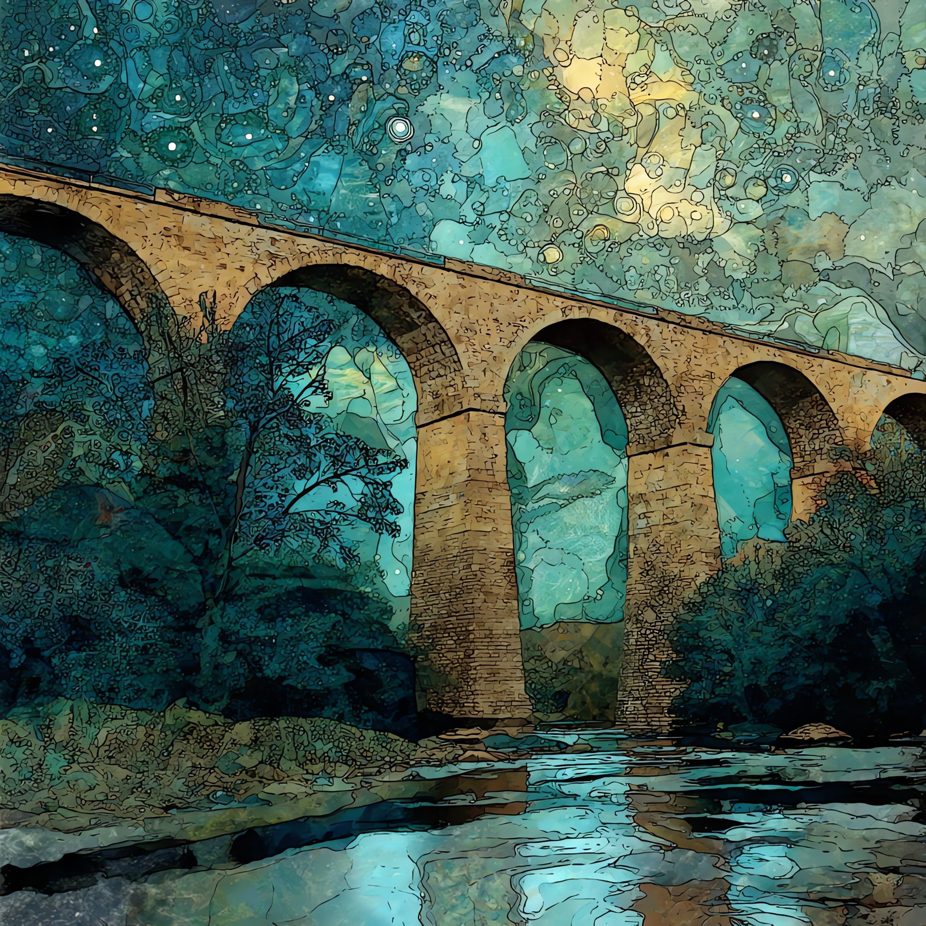the Monocacy Aqueduct stone — ceramic art tile