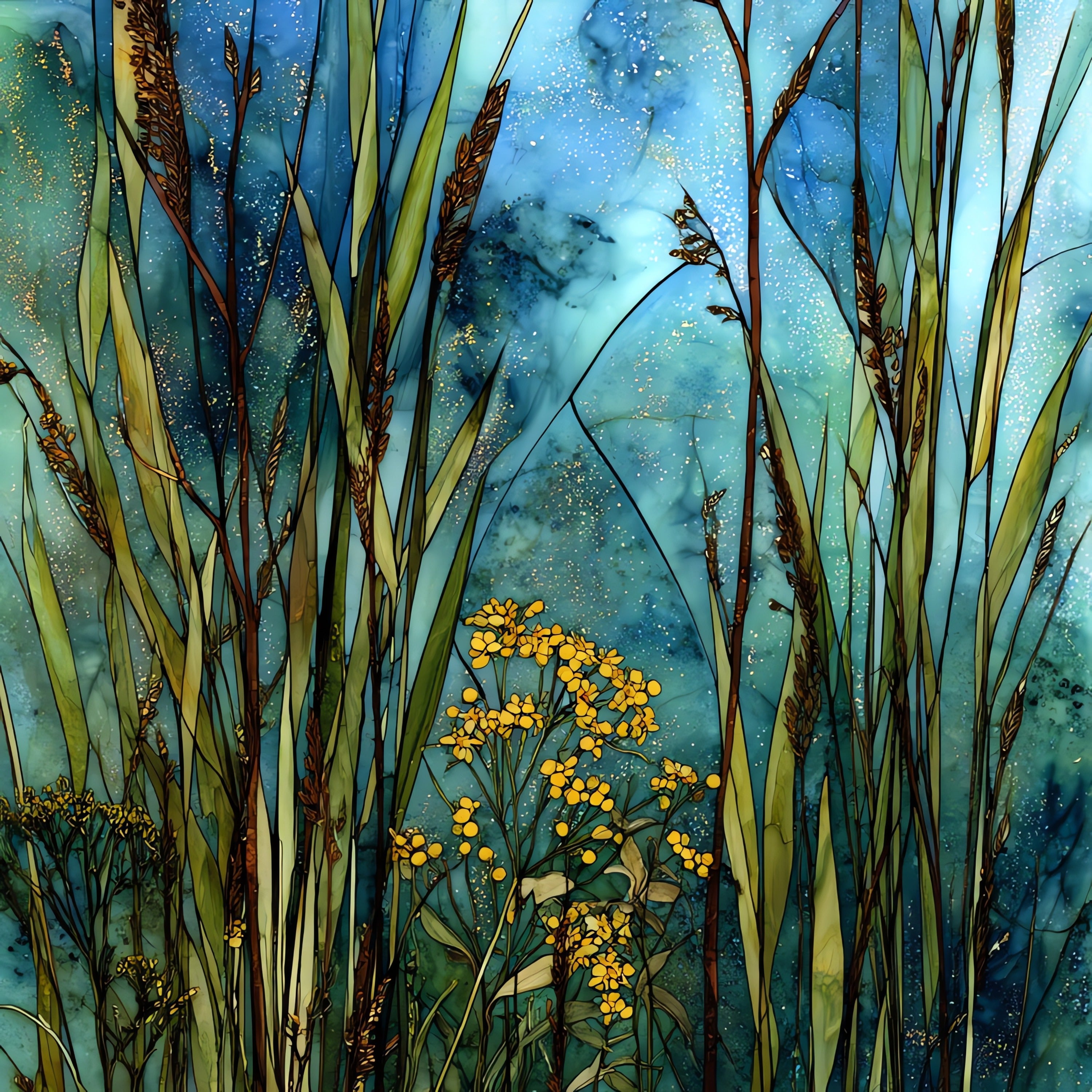 Tallgrass Bluestem prairie — ceramic art tile