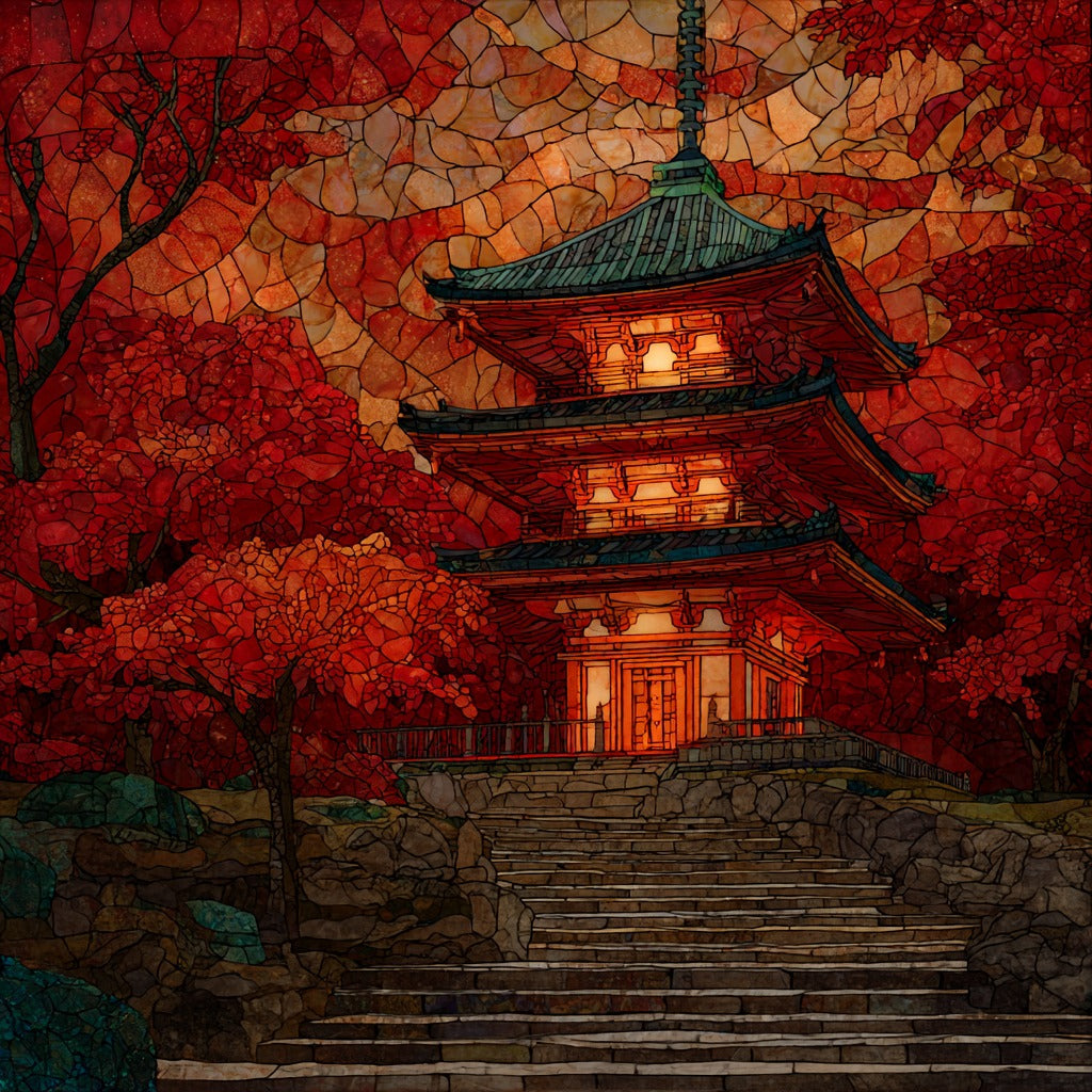 Takao Jingoji Temple Koyo — ceramic art tile