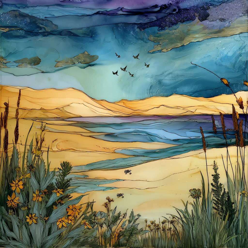 the Silver Lake Sand Dunes — ceramic art tile