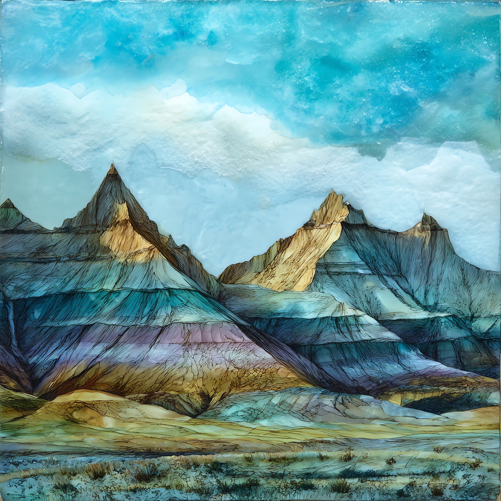 Badlands National Park pinnacles — ceramic art tile