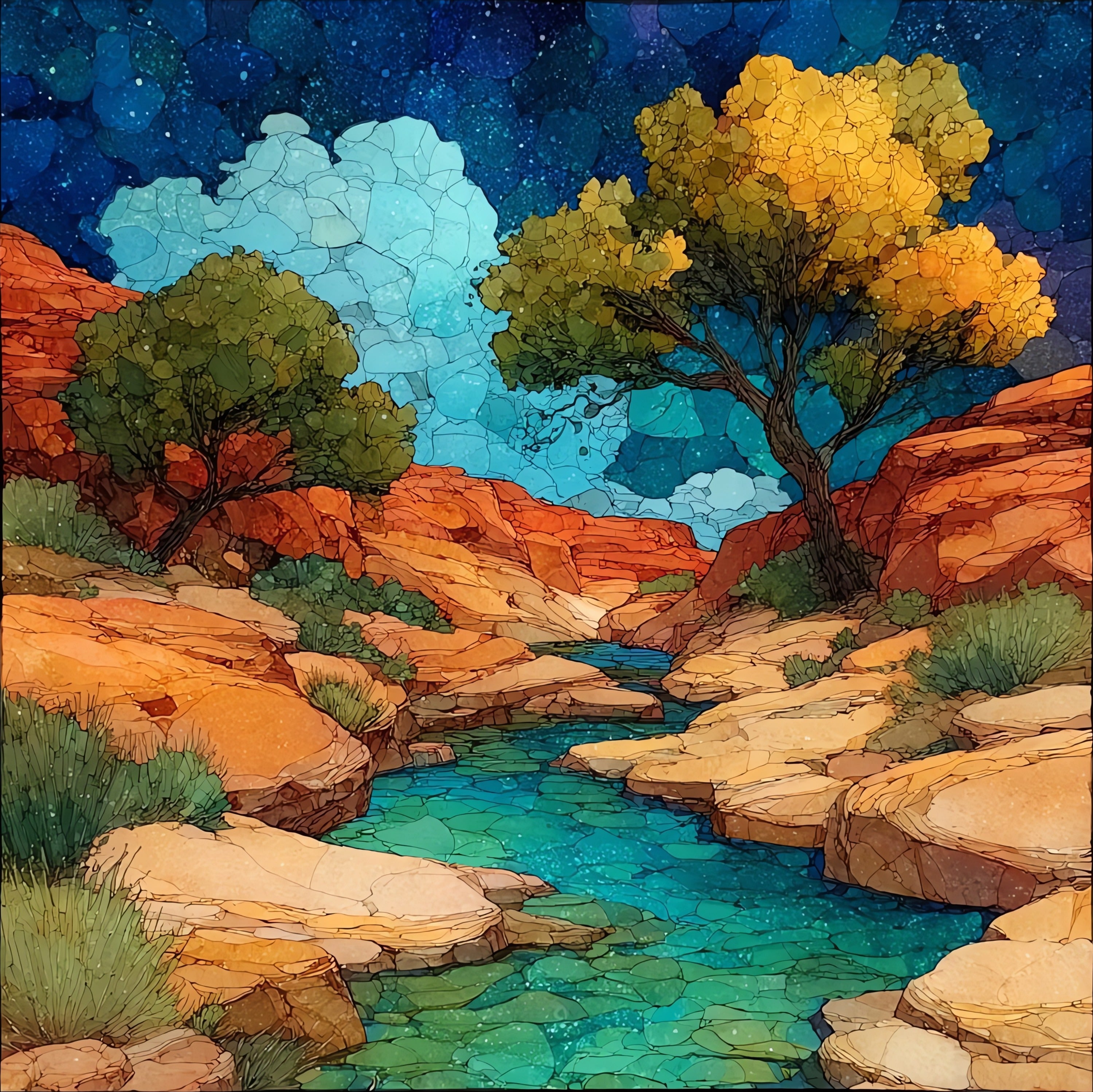 East Zion Many Pools Trail — ceramic art tile