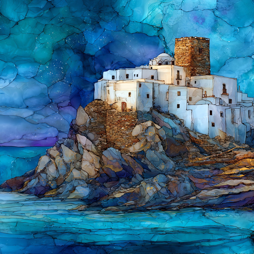Skyros Chora — ceramic art tile