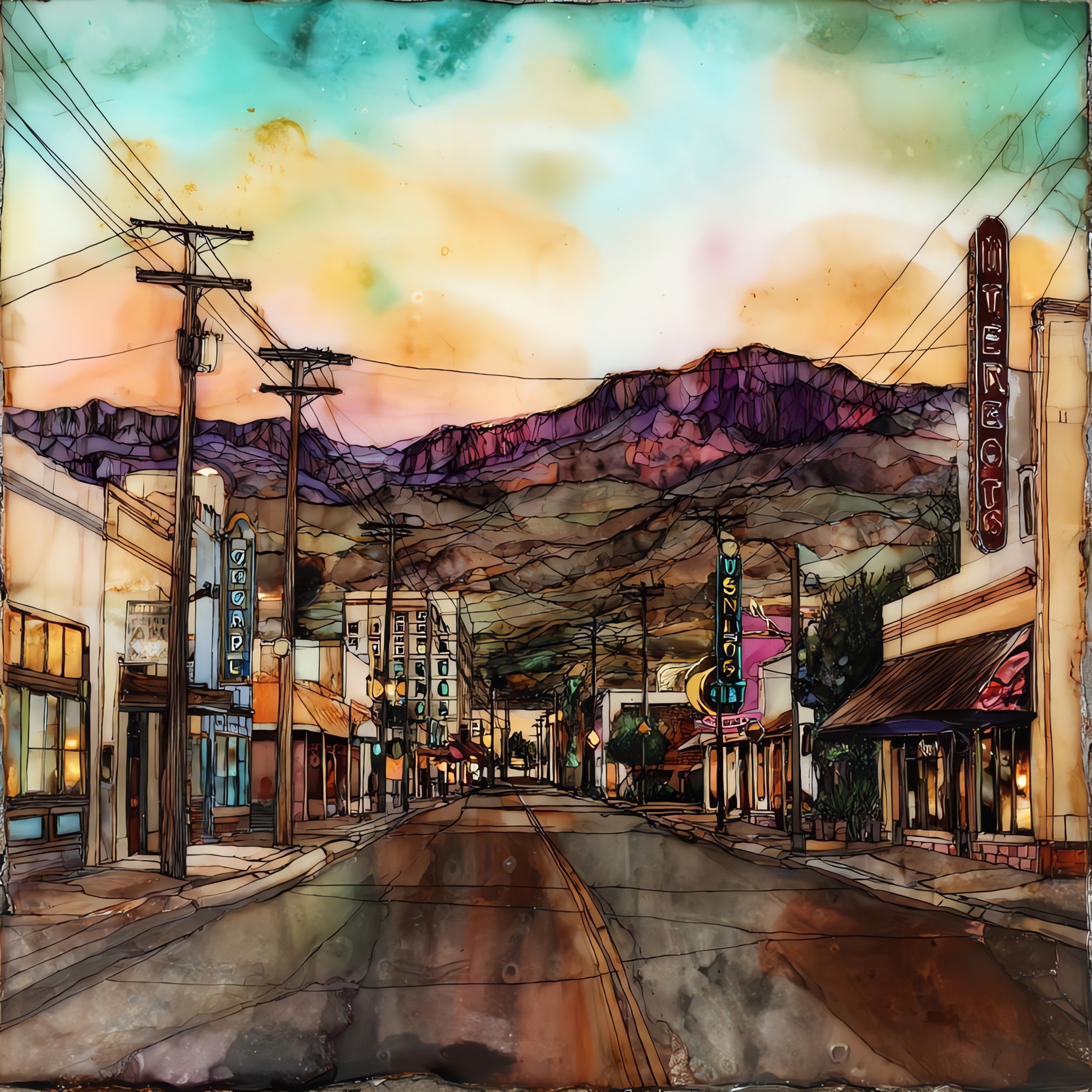 Nob Hill Route 66 — ceramic art tile