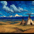 Blackfeet ancestral homeland panorama — ceramic art tile