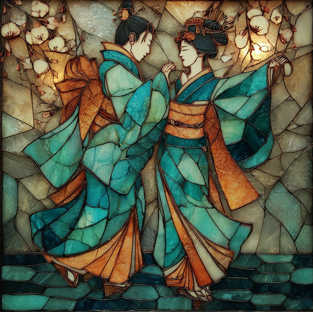 Noh Theatre Stage Performance — ceramic art tile