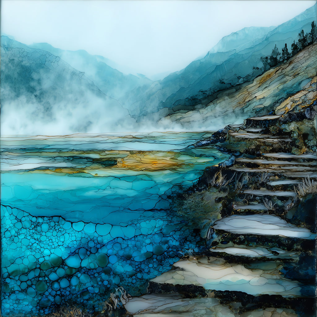Saratoga Hot Springs along the North — ceramic art tile