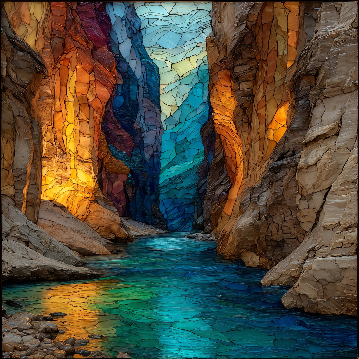 the Zion Narrows — ceramic art tile