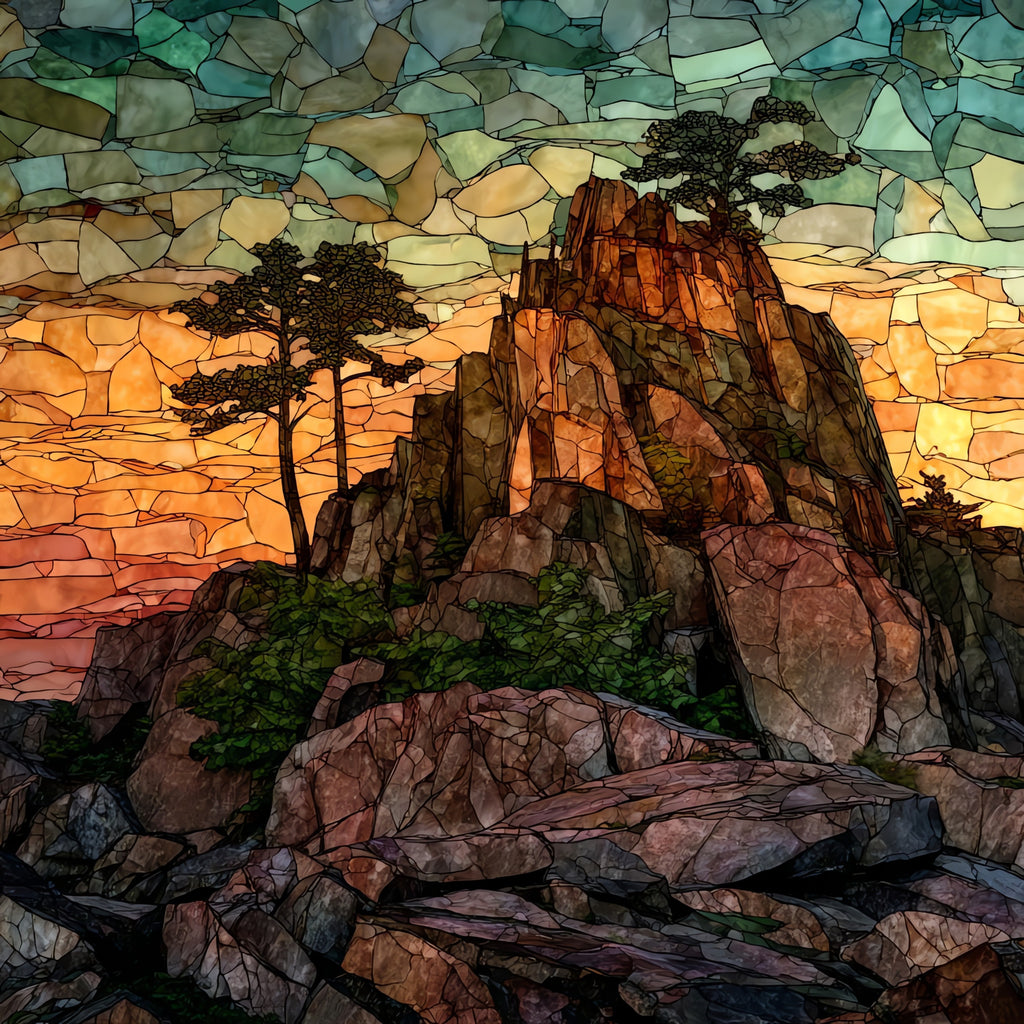 Old Rag Mountain summit — ceramic art tile