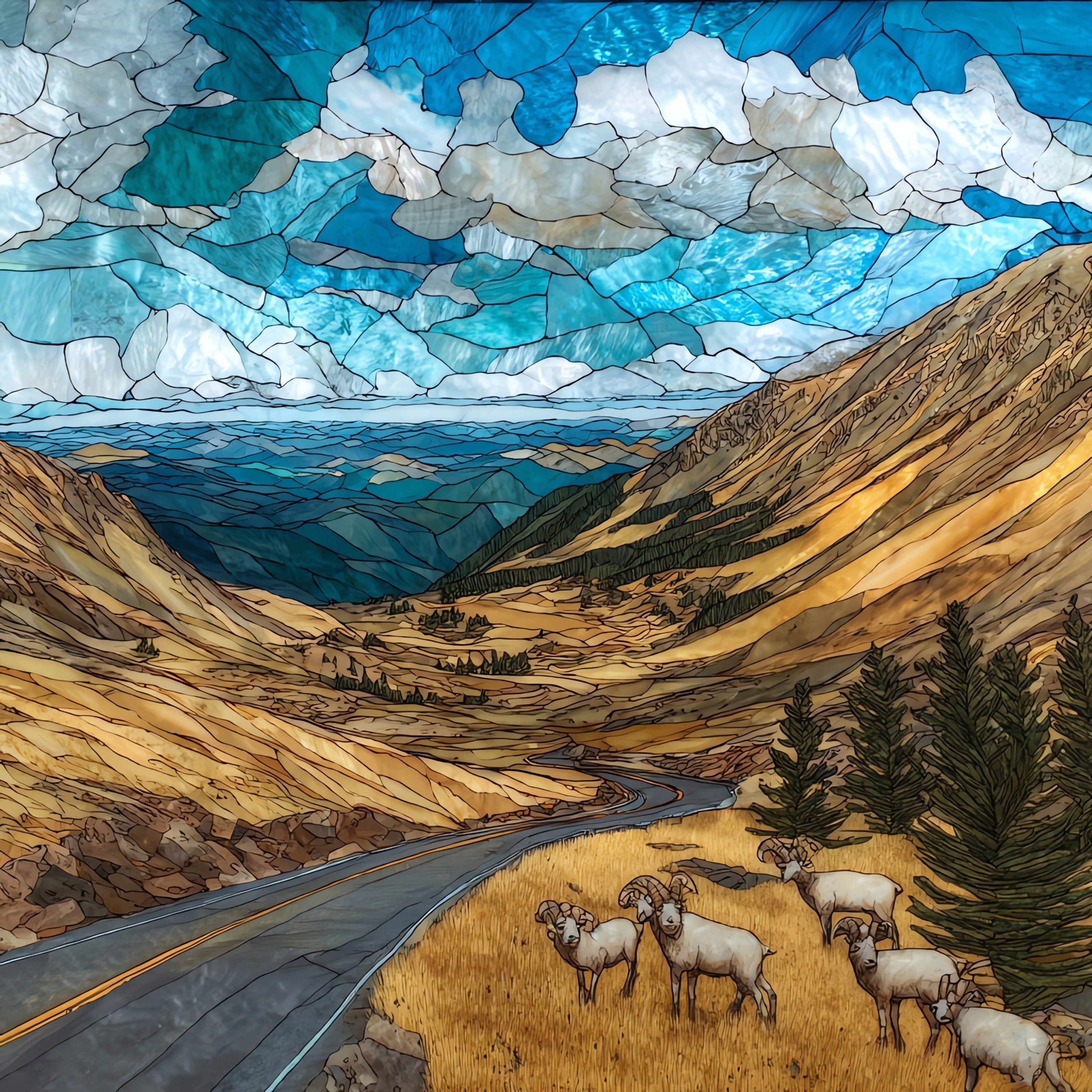 Mount Evans Road Front Range — ceramic art tile