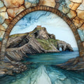 Gaztelugatxe Islet Stone Bridge — ceramic art tile