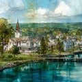 Cooperstown on Otsego Lake — ceramic art tile
