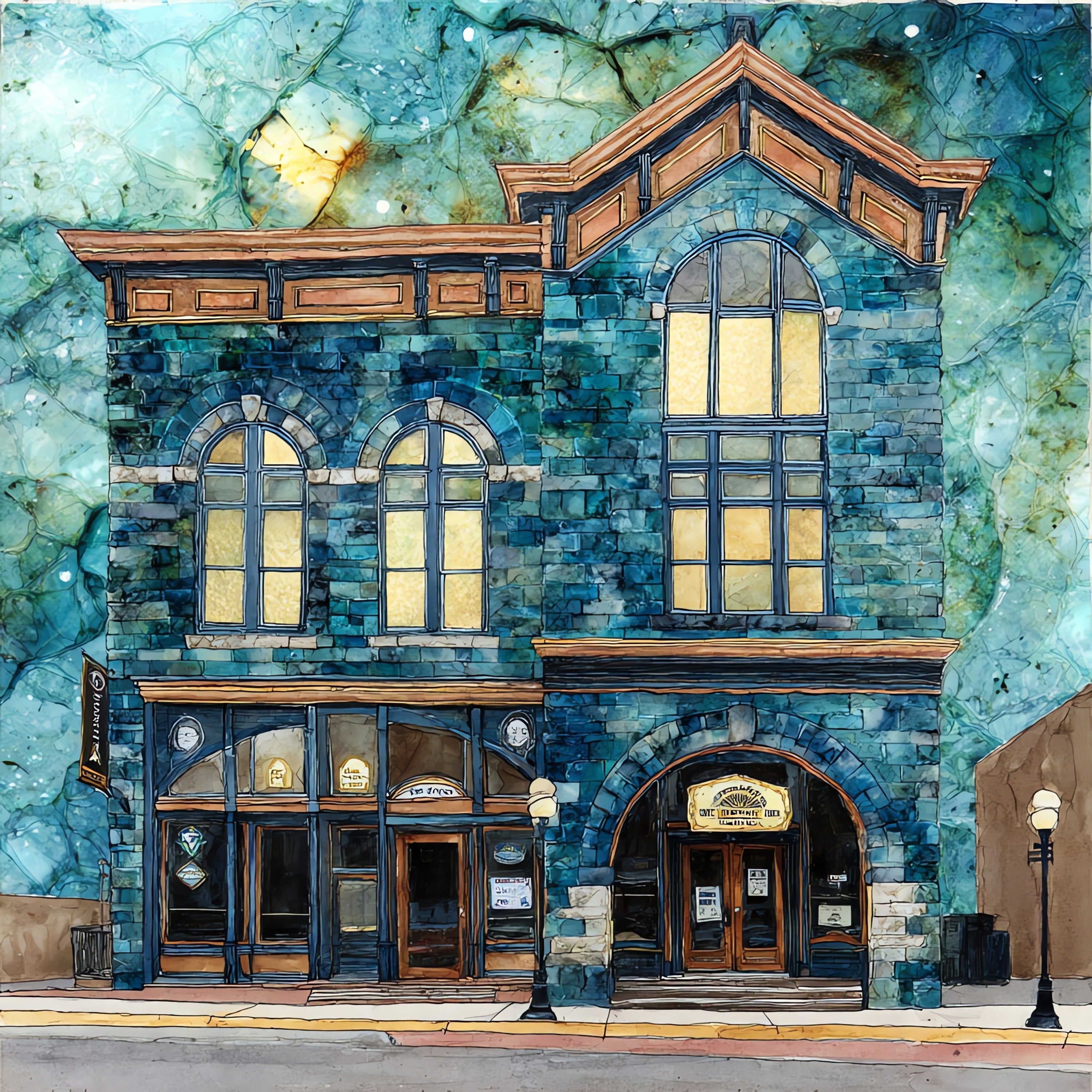 Tabor Opera House Leadville Sawatch Range — ceramic art tile
