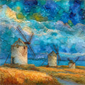Campo de Criptana windmills — ceramic art tile