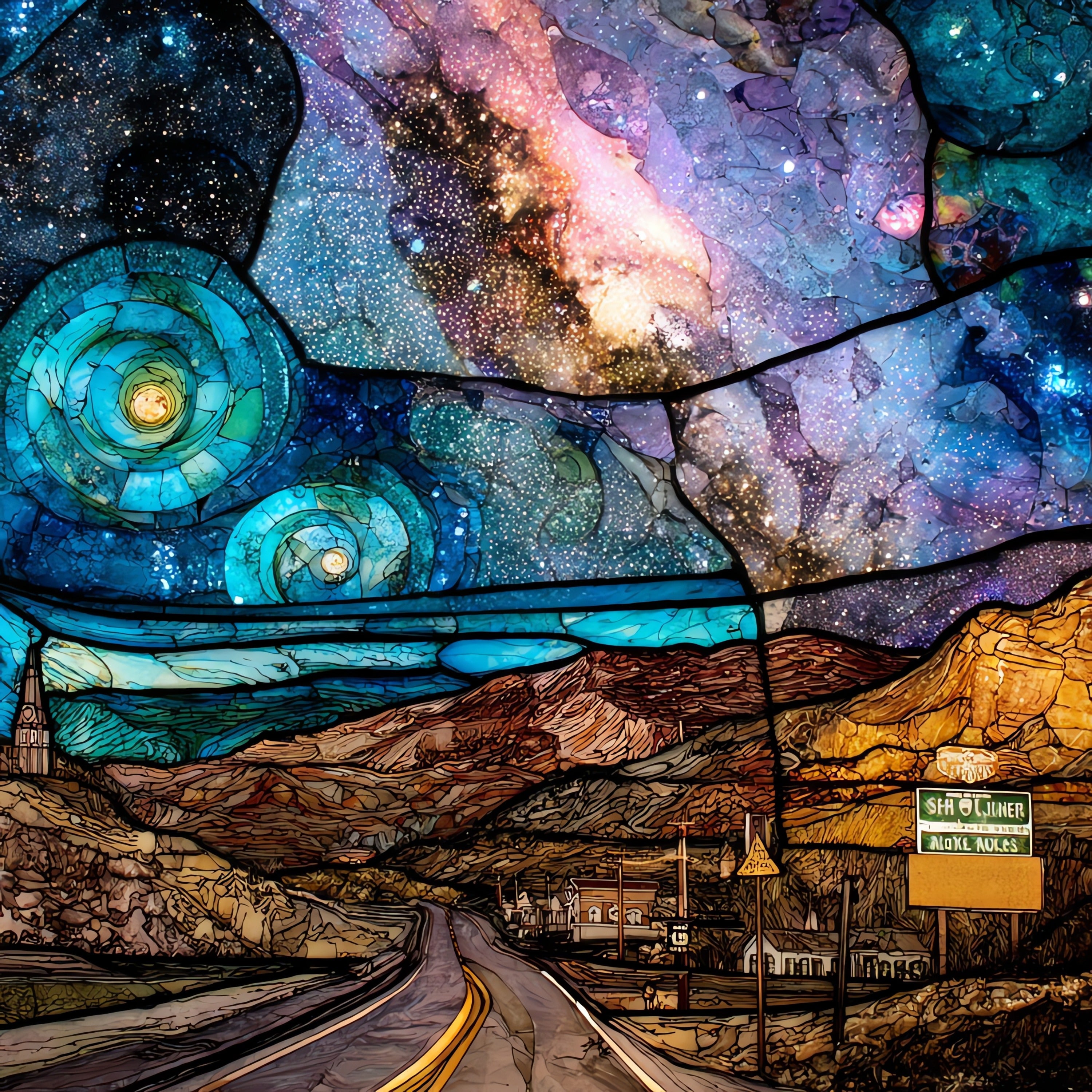 the Cosmos Mystery Area — ceramic art tile