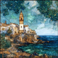 Sitges Baluard Cannon Battery Overlooking the Mediterranean at the Church Headla — ceramic art tile