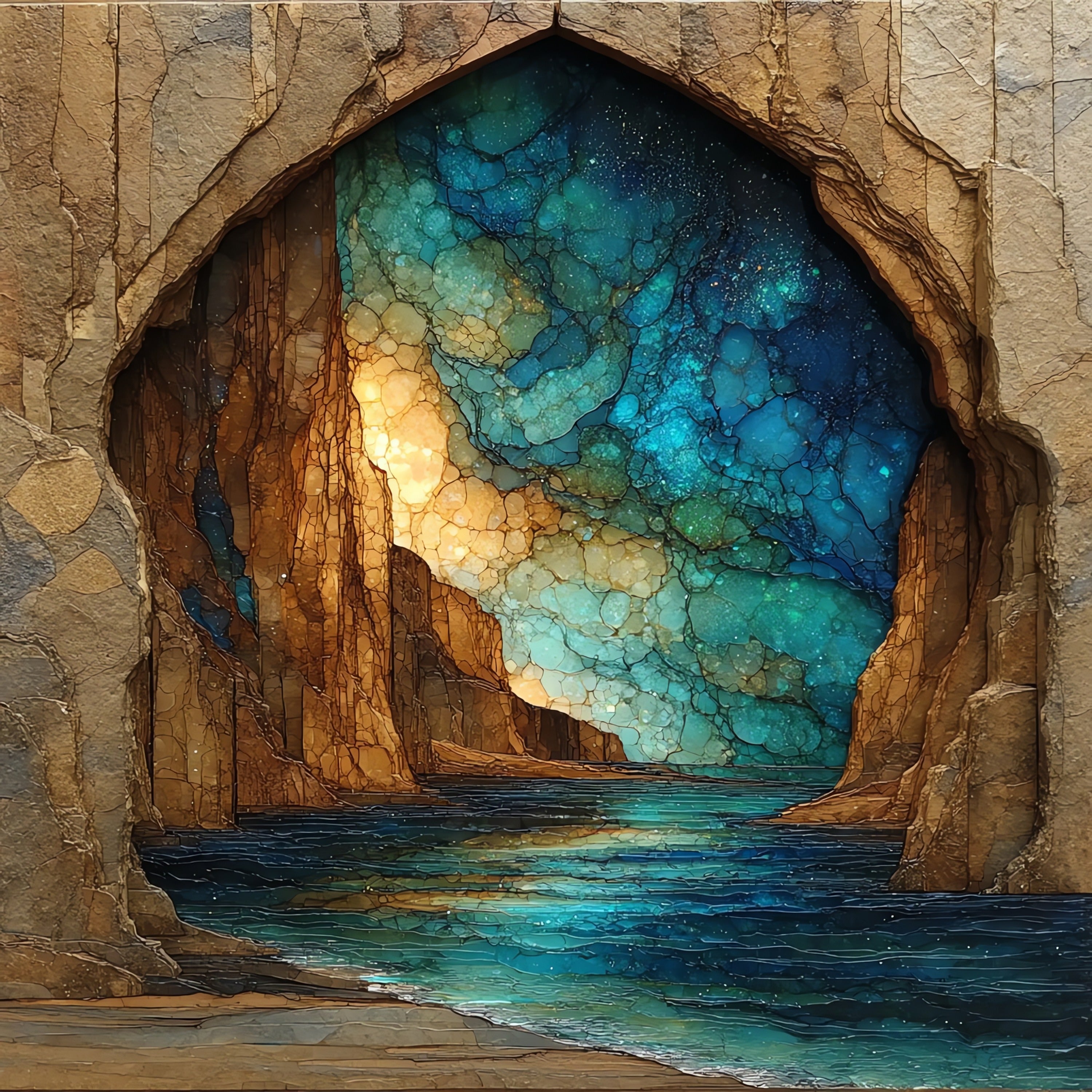 Redwall Cavern's massive arch — ceramic art tile