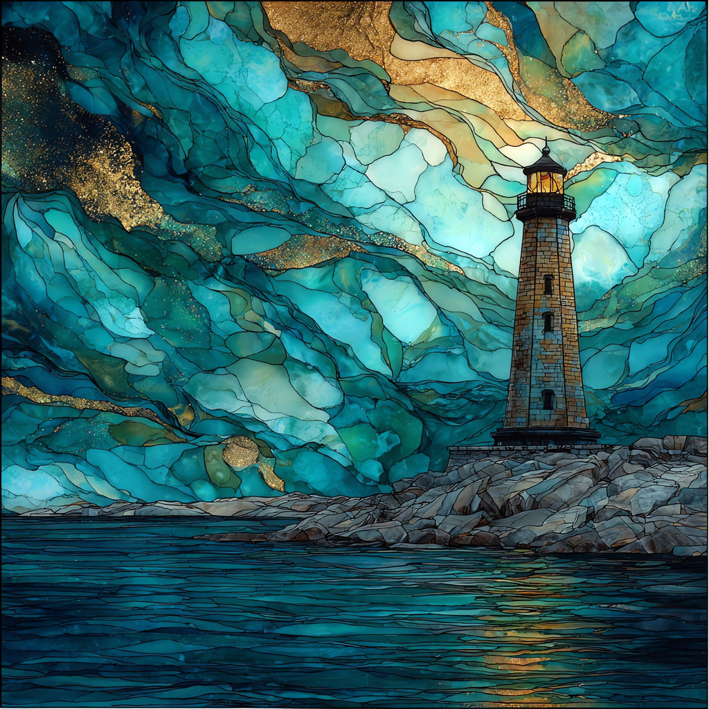New London Harbor Light — ceramic art tile