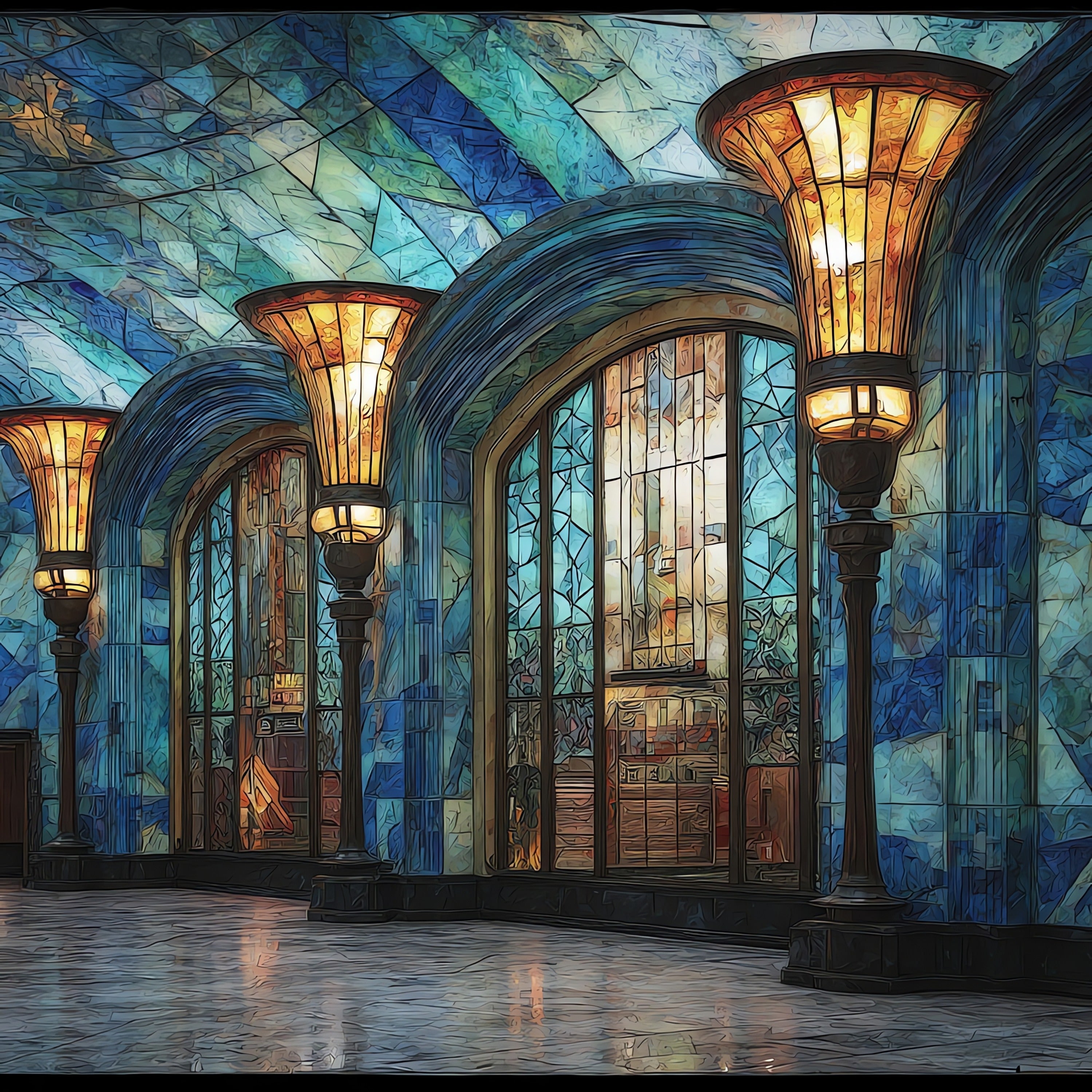 Newark Penn Station Art — ceramic art tile
