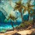 Vai palm forest beach — ceramic art tile