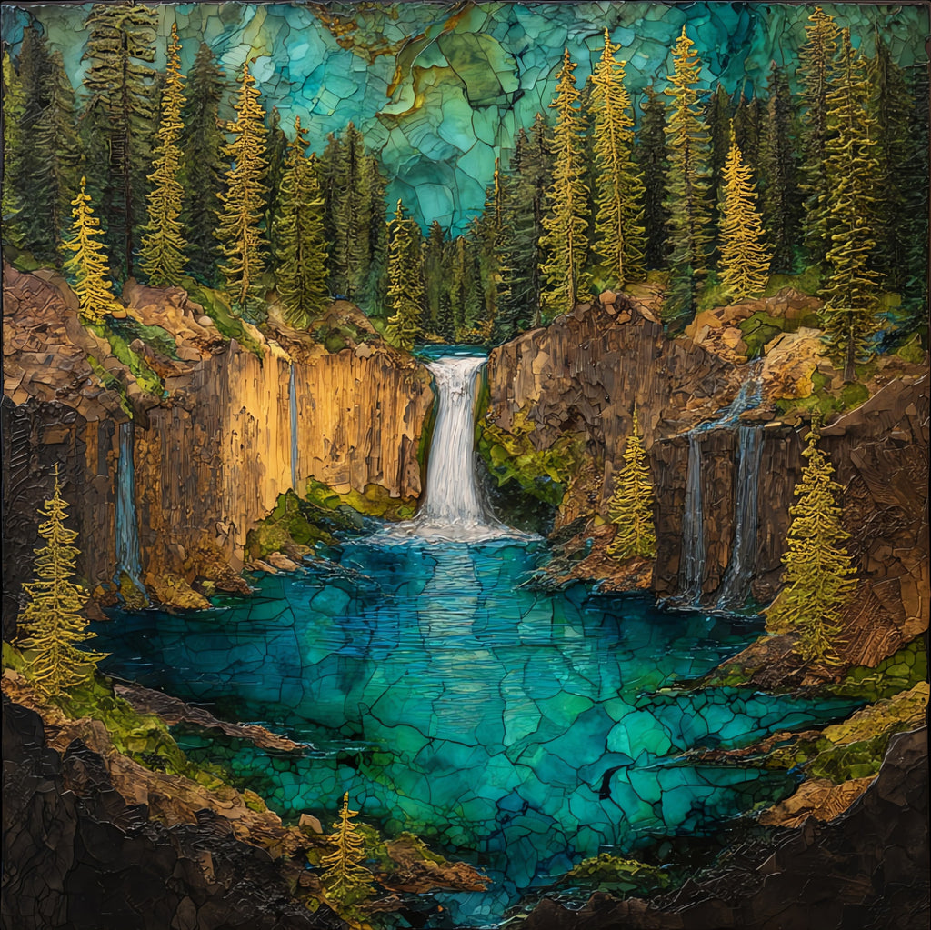 Jemez Falls — ceramic art tile
