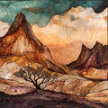 Badlands Cedar Pass eroded — ceramic art tile