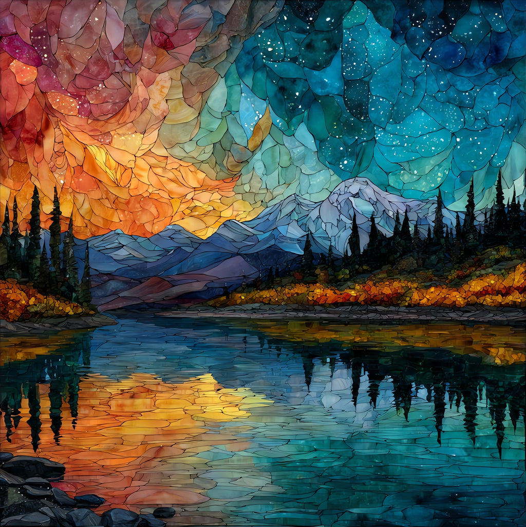 Denali mirrored — ceramic art tile