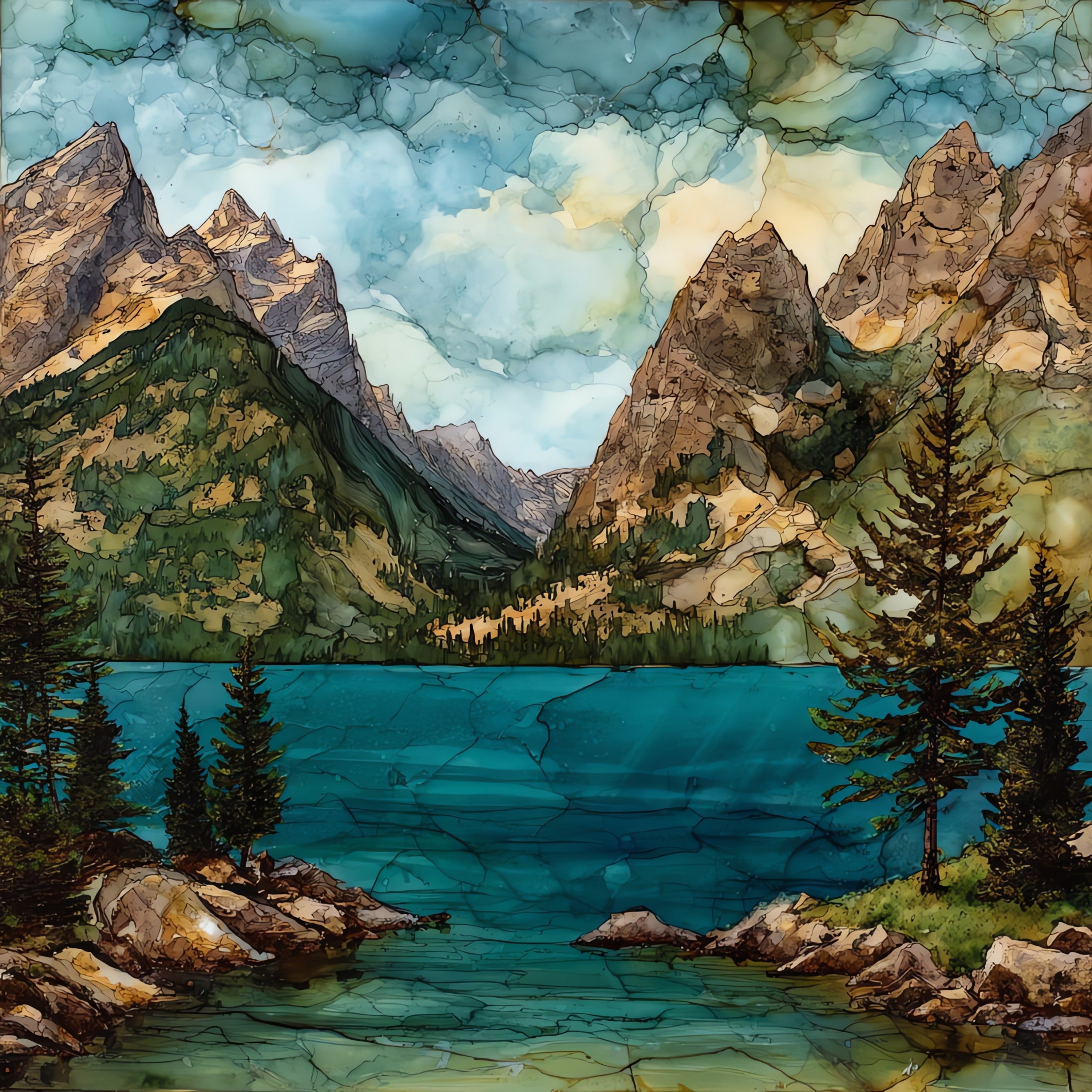 Jenny Lake — ceramic art tile