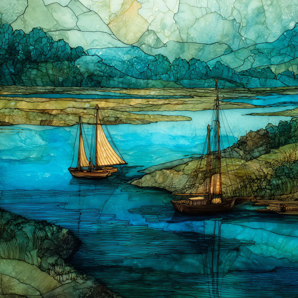 the Connecticut River mouth — ceramic art tile