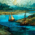 the Connecticut River mouth — ceramic art tile