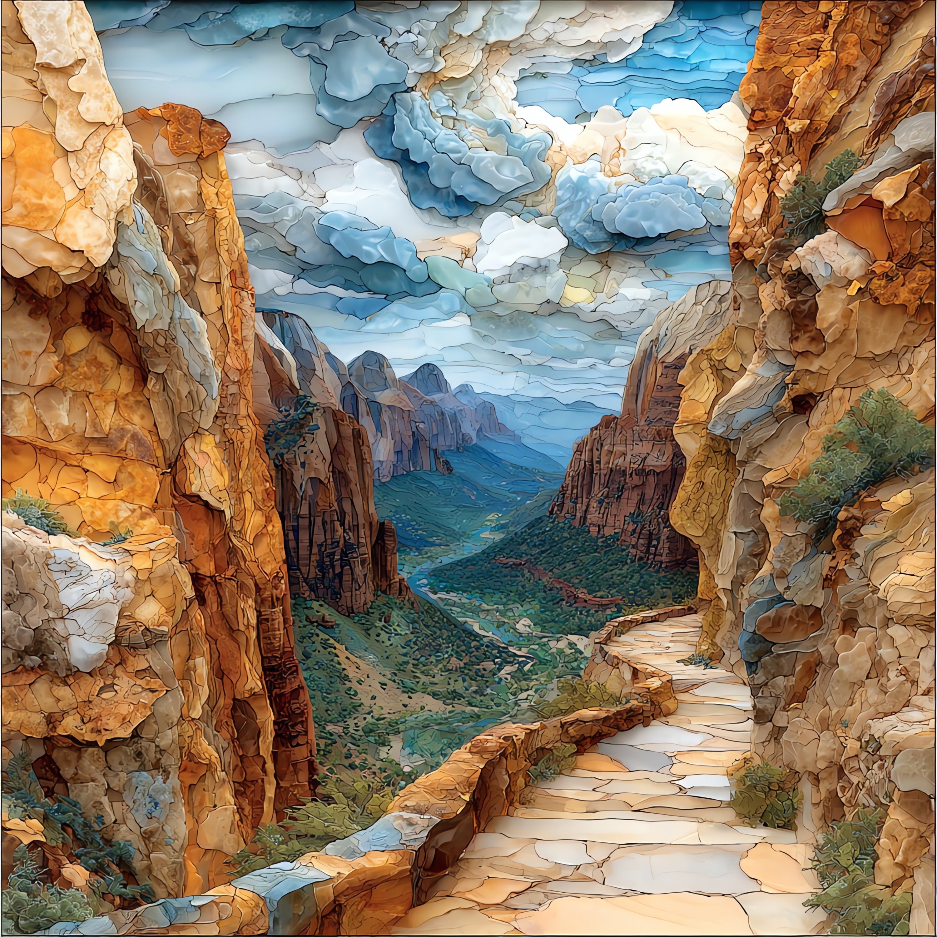 Hidden Canyon Trail ledge — ceramic art tile