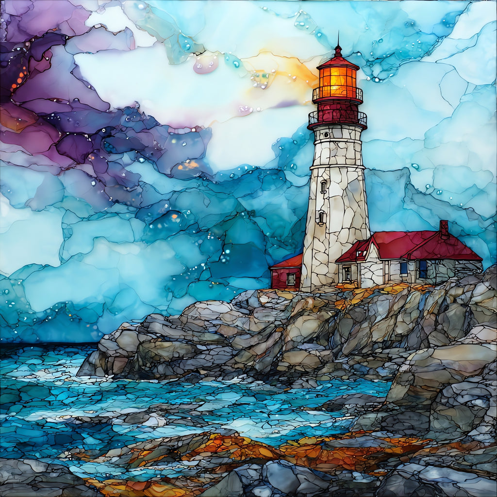 Beavertail Lighthouse — ceramic art tile