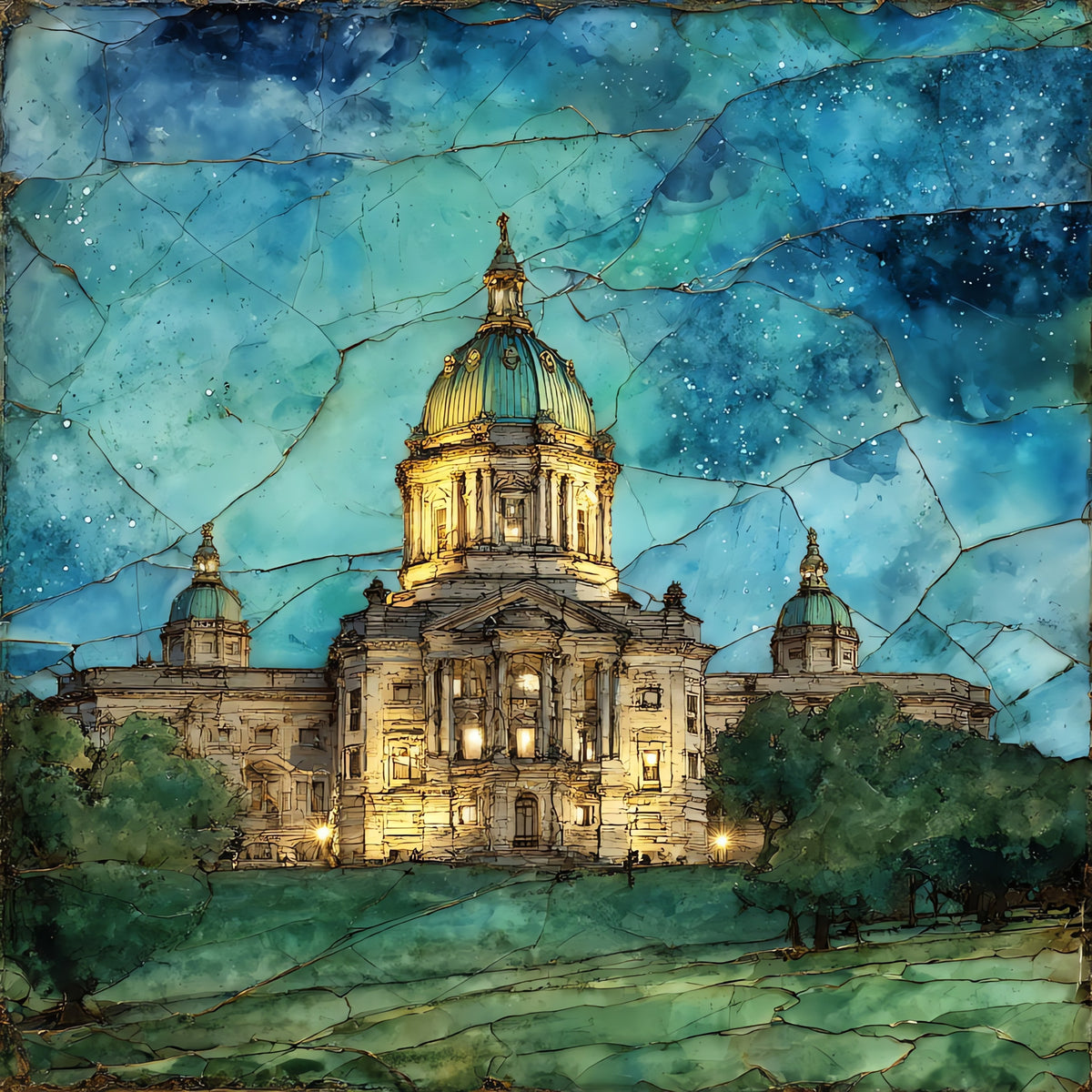 the Kansas State Capitol — ceramic art tile