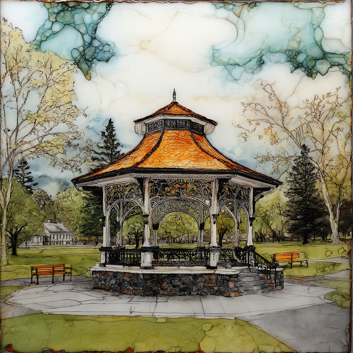 the Westerly Wilcox Park — ceramic art tile
