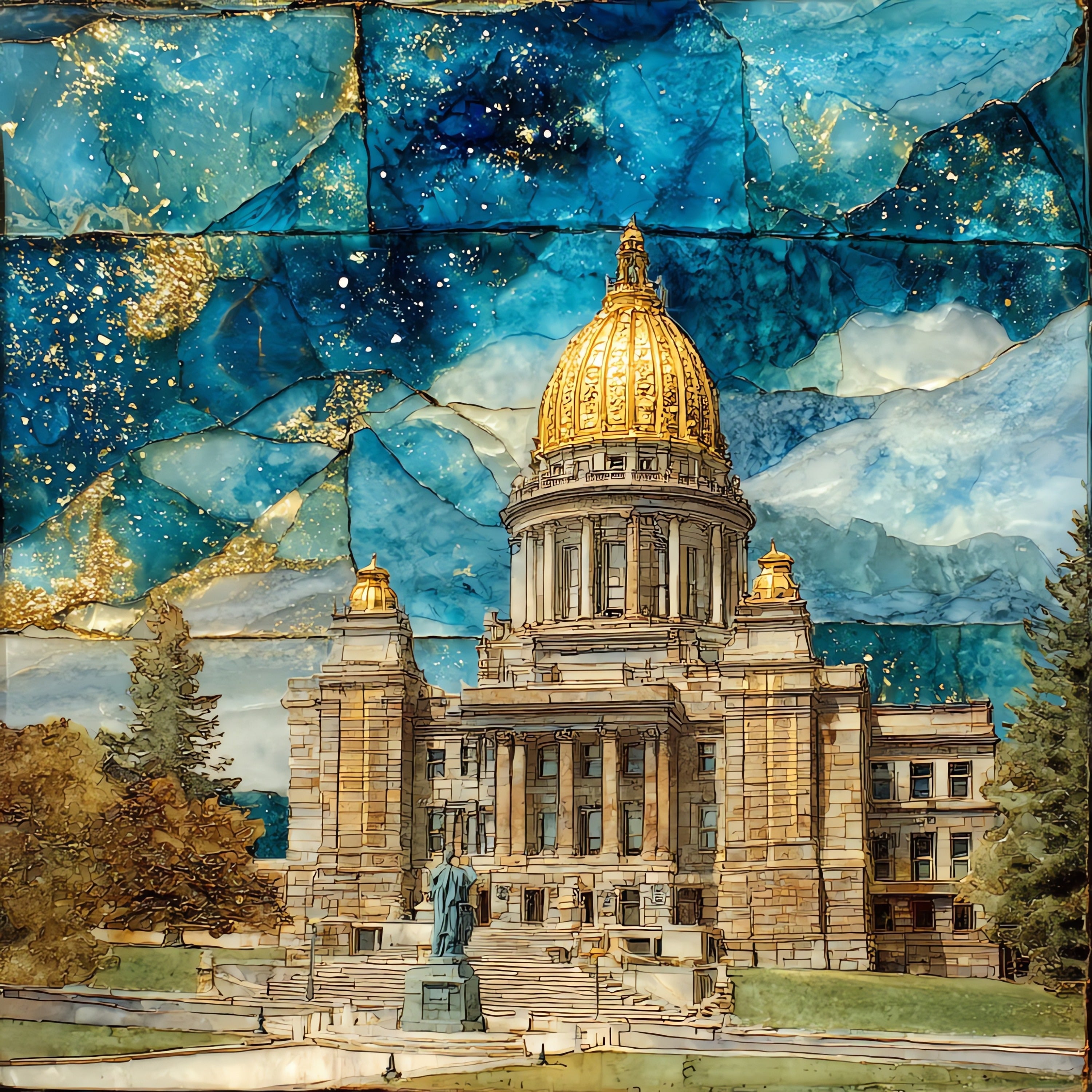 the Wyoming State Capitol — ceramic art tile