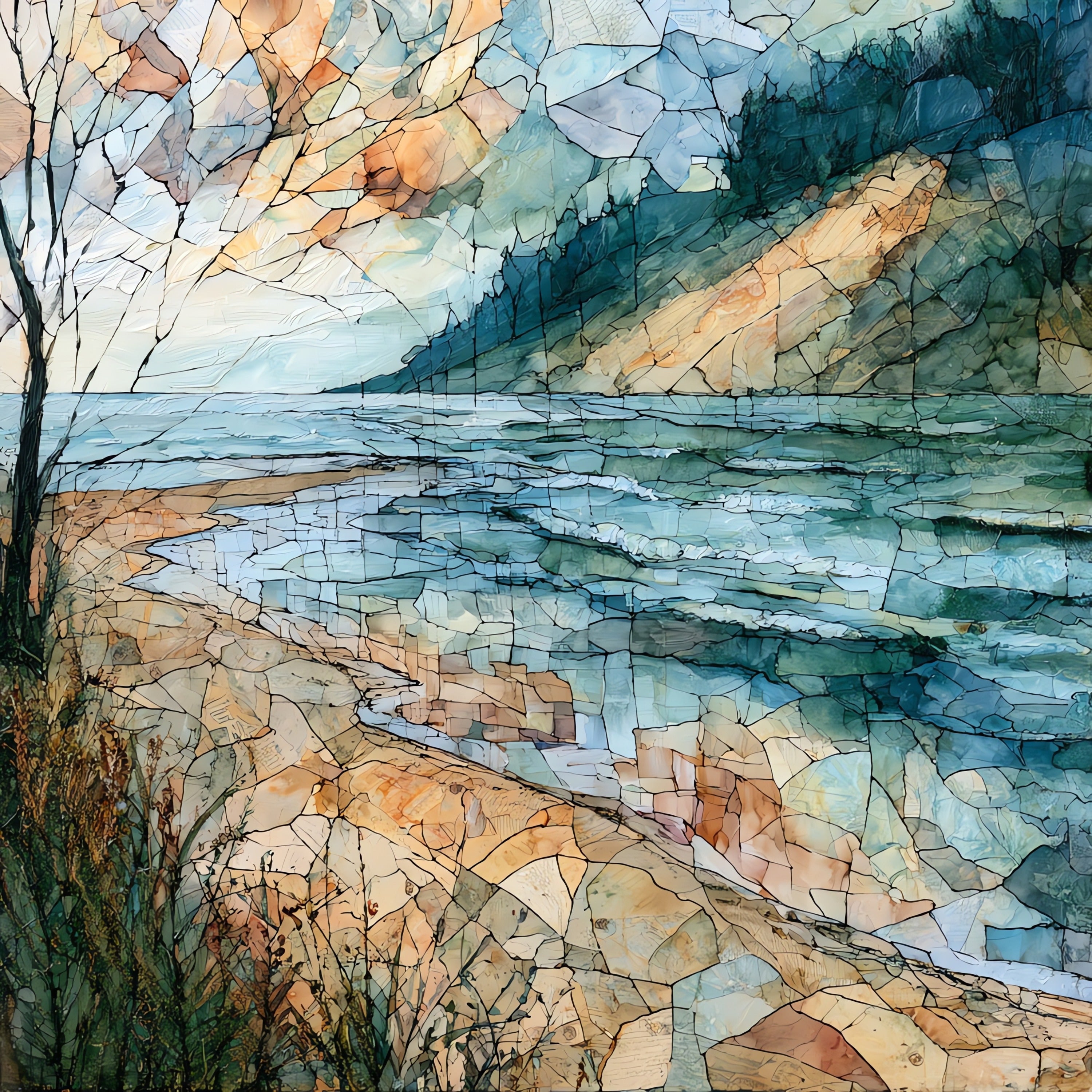 Mount Baldy — ceramic art tile