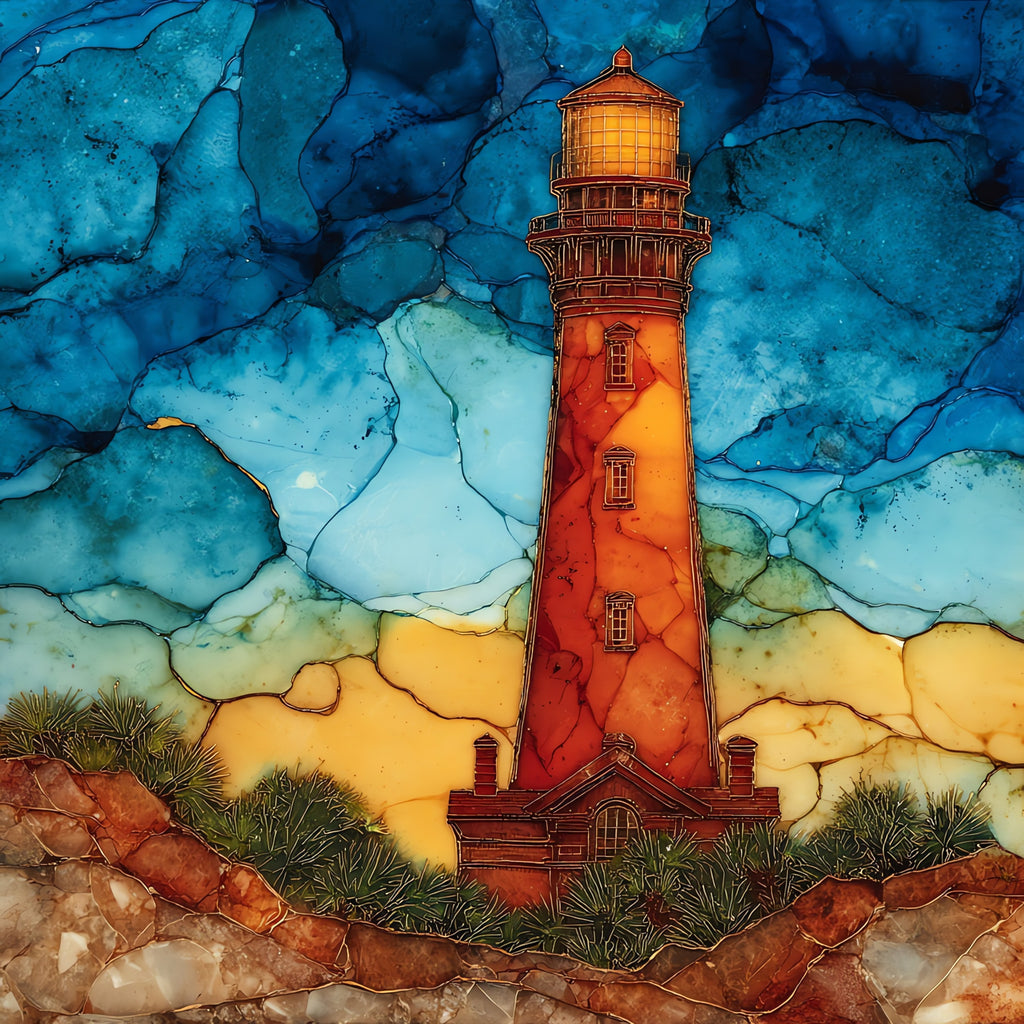 St. Augustine Lighthouse beam — ceramic art tile