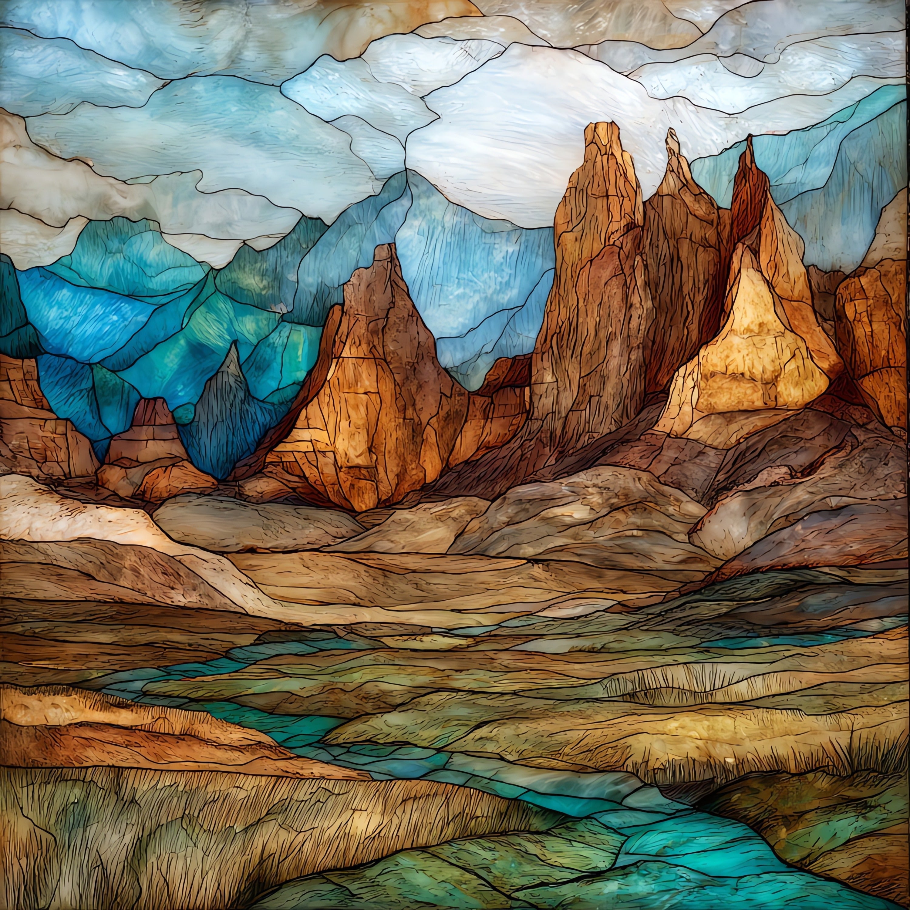 Badlands Window Trail framing — ceramic art tile