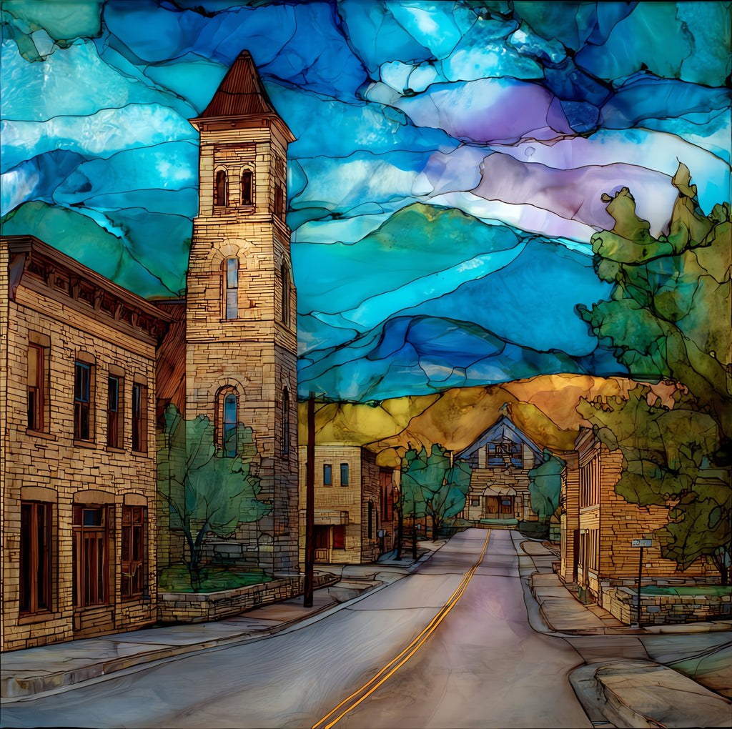Enchanted Rock summit view — ceramic art tile