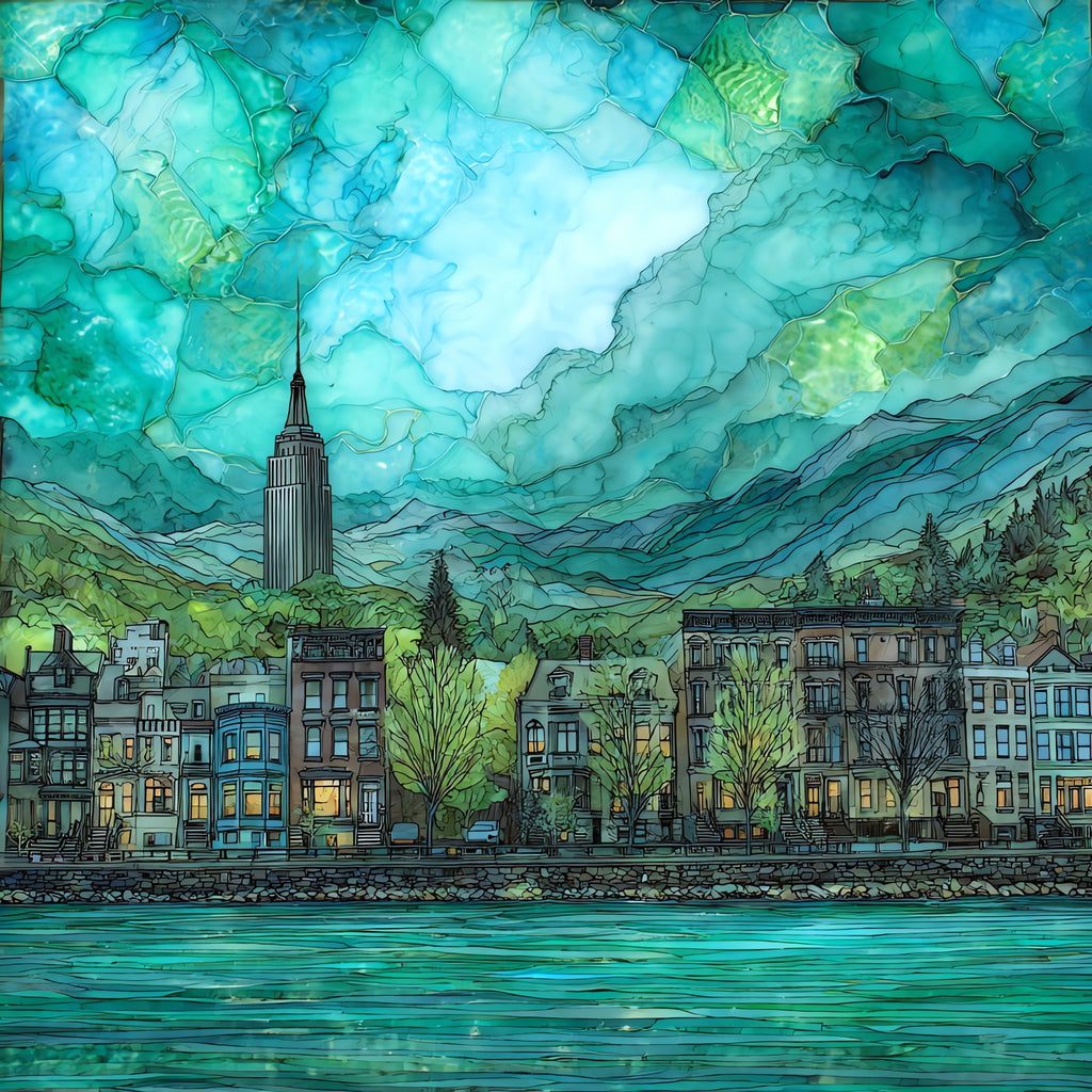 Hoboken brownstones — ceramic art tile