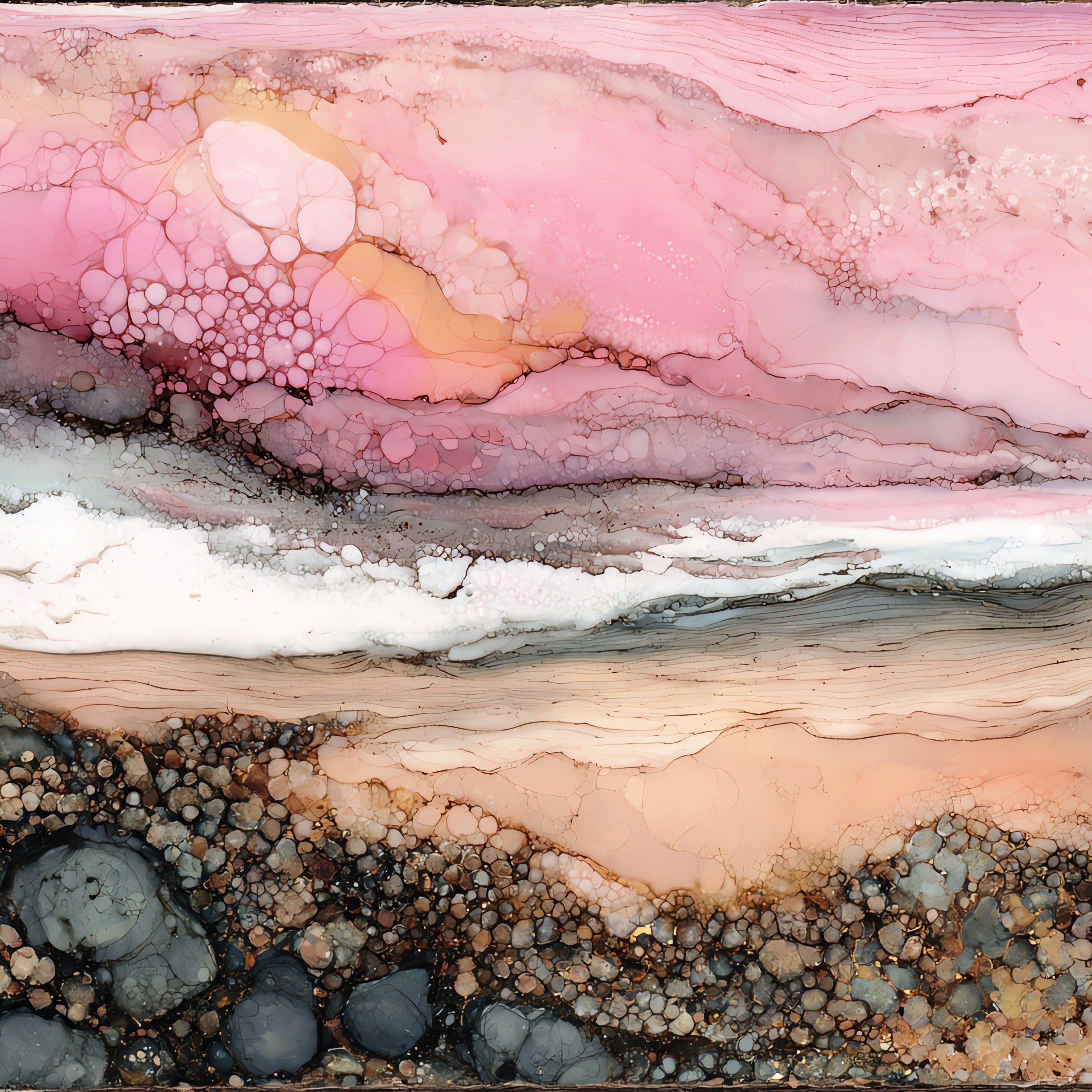 Elafonisi pink-sand beach — ceramic art tile