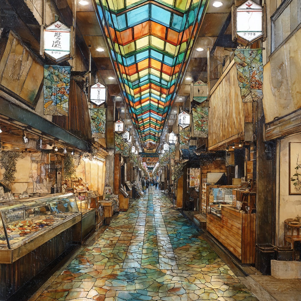 Nishiki Market Food Street — ceramic art tile