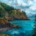 Caines Head on Resurrection Bay near Seward — ceramic art tile